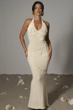JLUXLABEL Milk Seaside Halter Maxi Dress