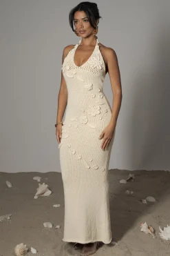 JLUXLABEL Milk Seaside Halter Maxi Dress