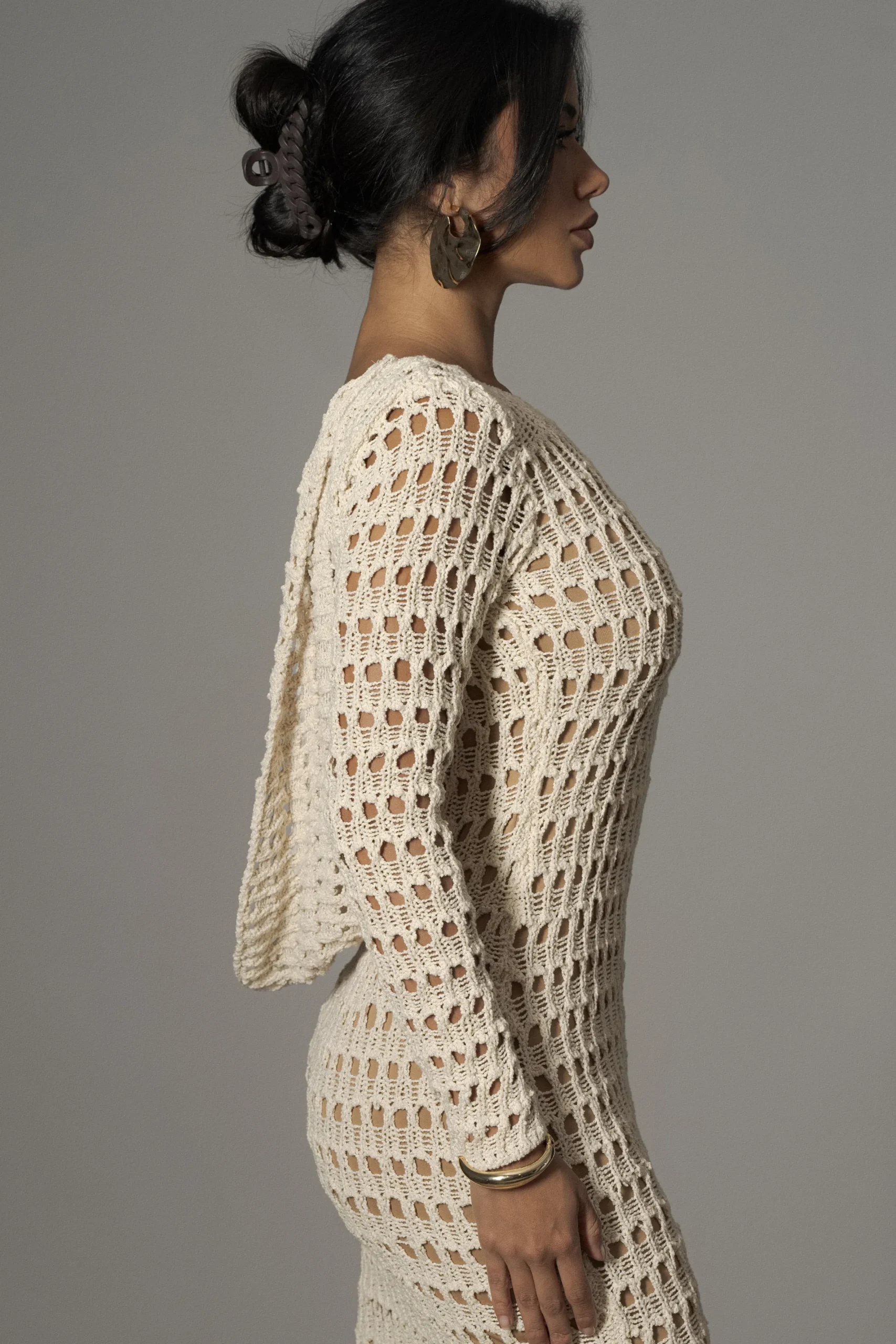 JLUXLABEL Milk Serene Wonders Crochet Dress