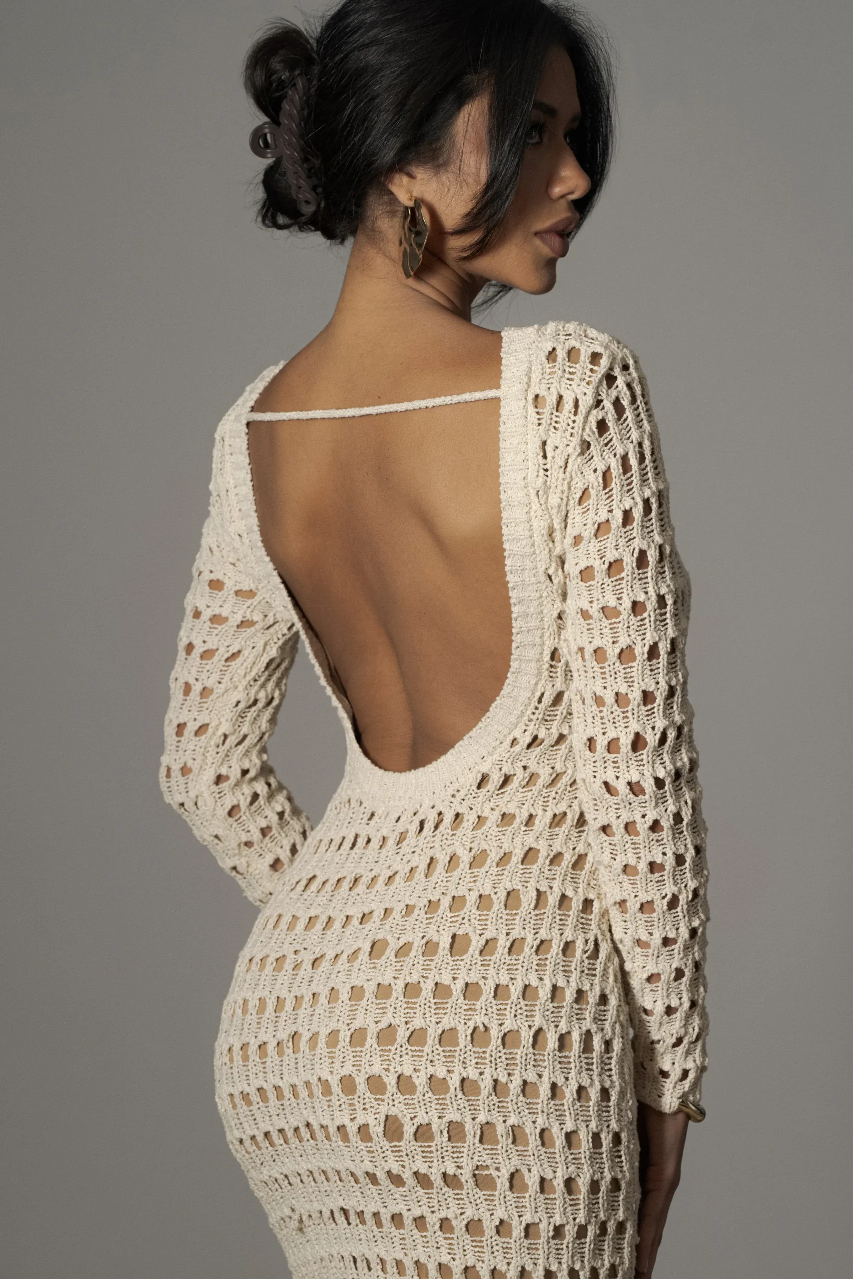 JLUXLABEL Milk Serene Wonders Crochet Dress