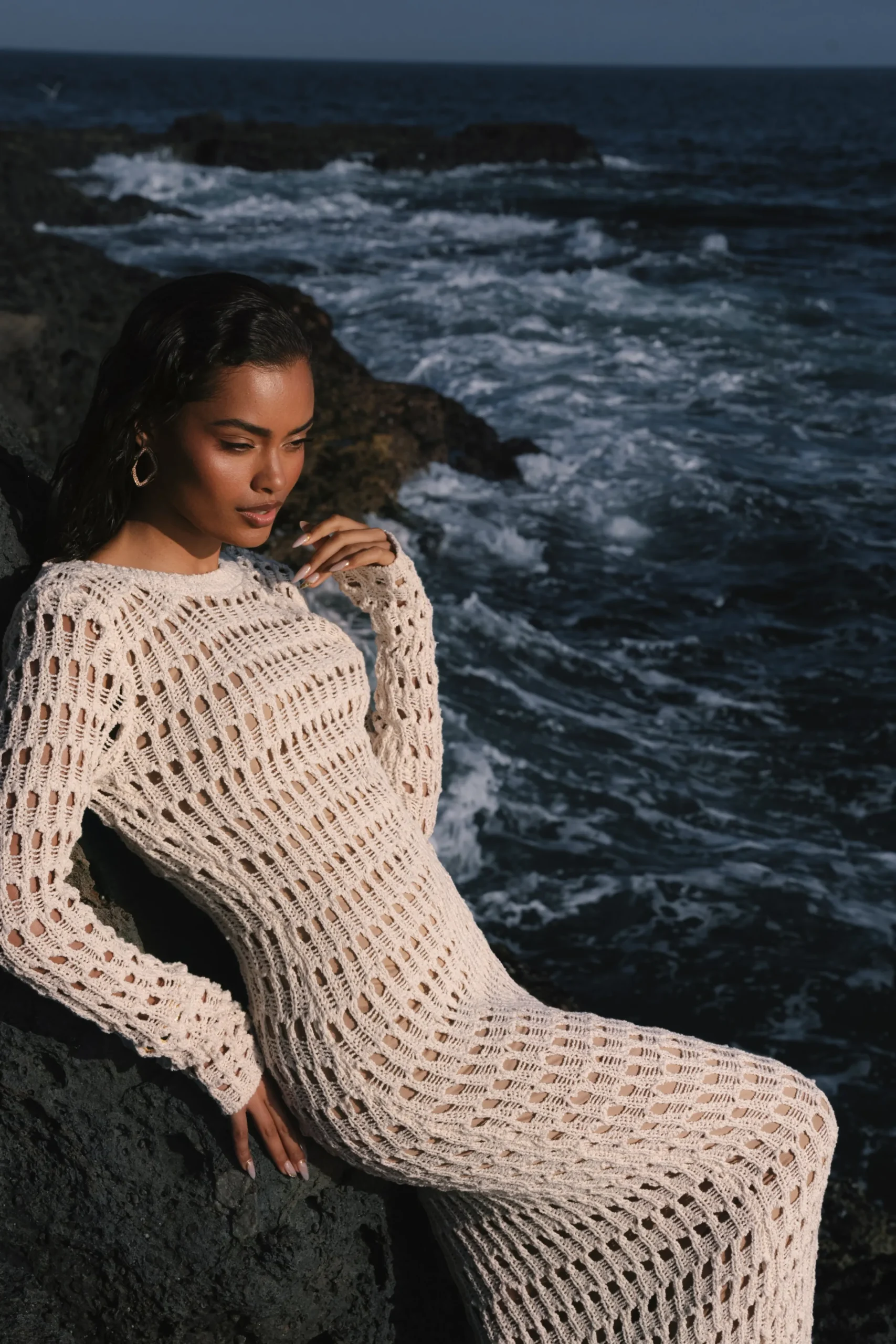 JLUXLABEL Milk Serene Wonders Crochet Dress