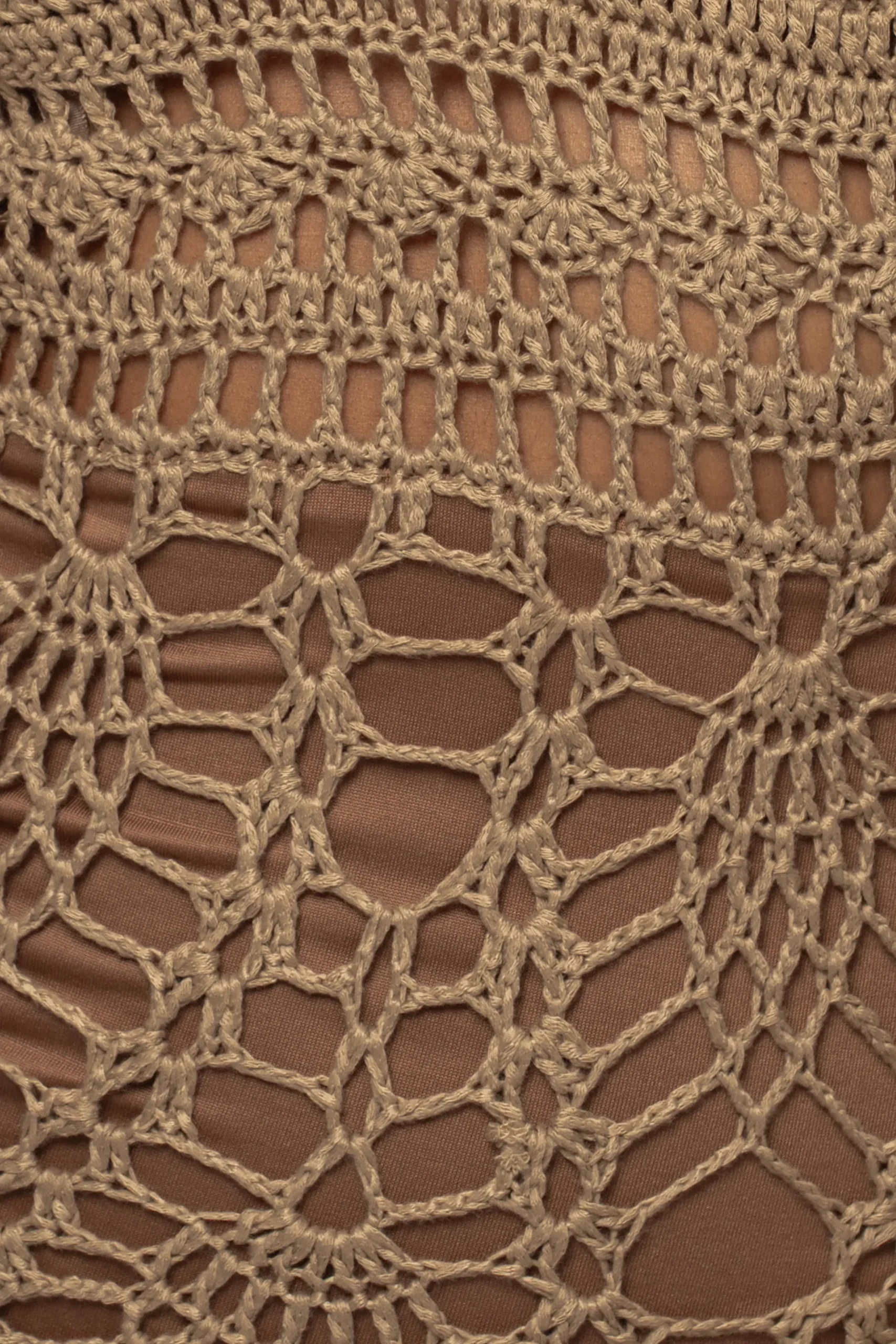 JLUXLABEL Mocha Great Escape Crochet Maxi Dress