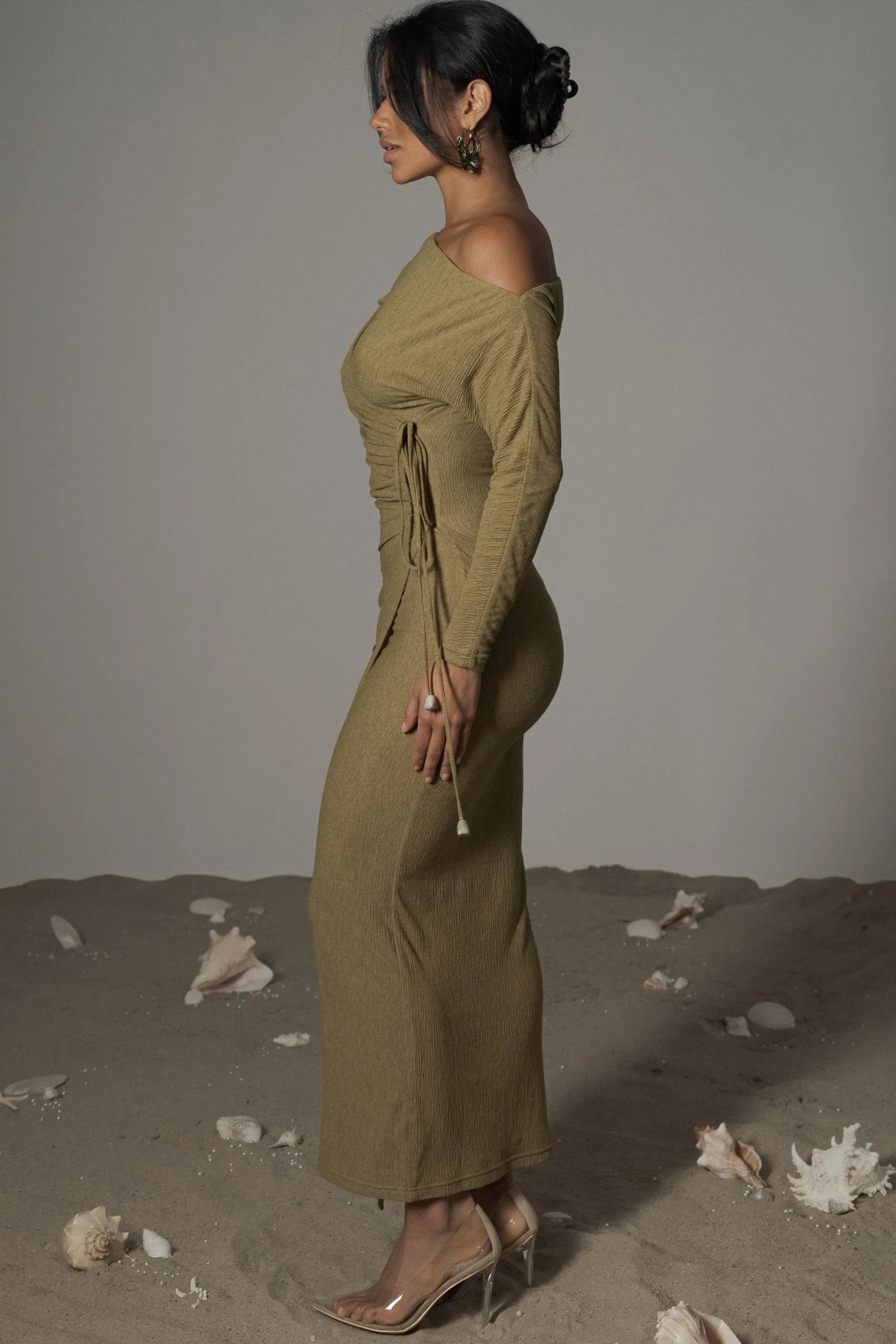 JLUXLABEL Moss Odelia Crinkled Maxi Dress