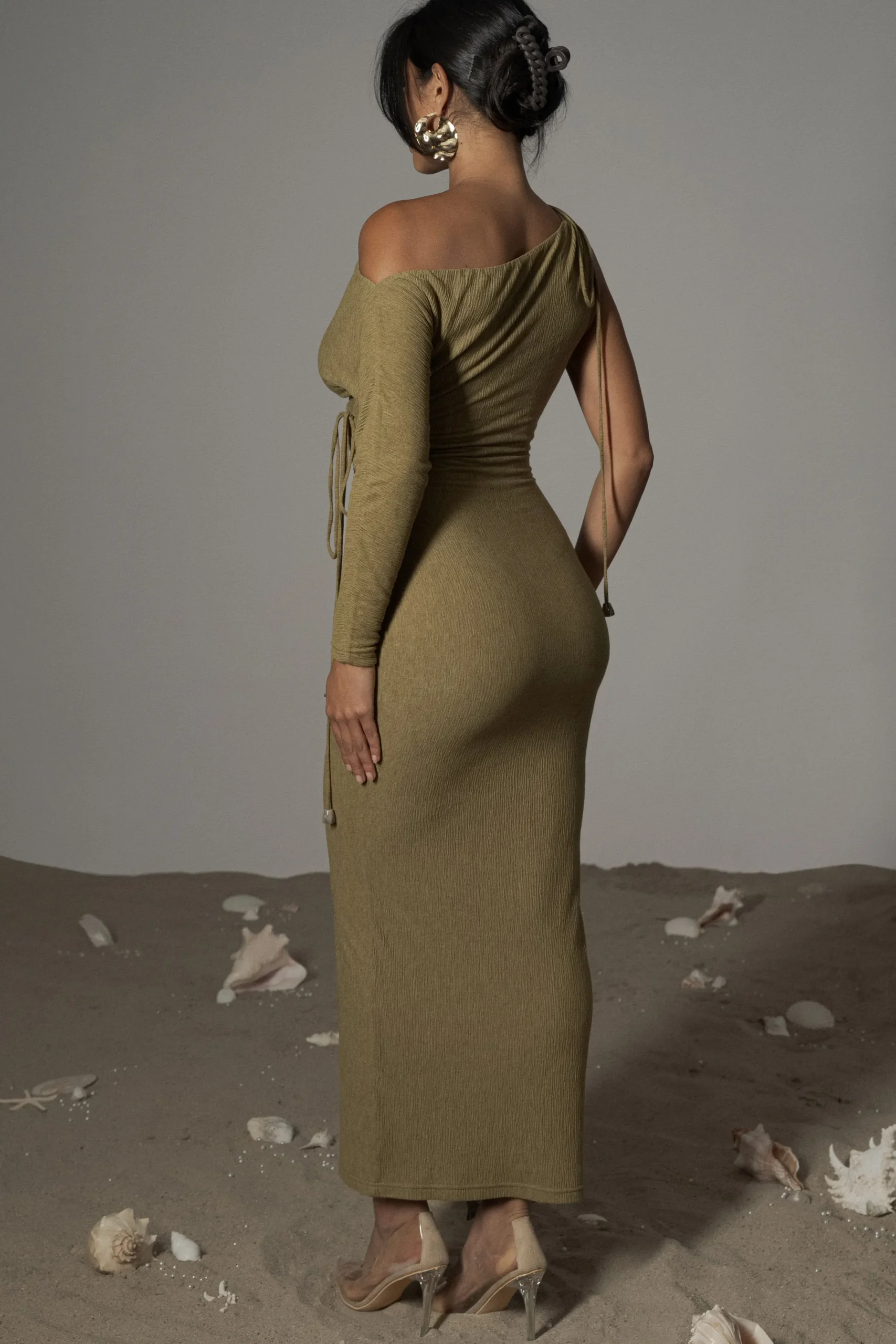 JLUXLABEL Moss Odelia Crinkled Maxi Dress