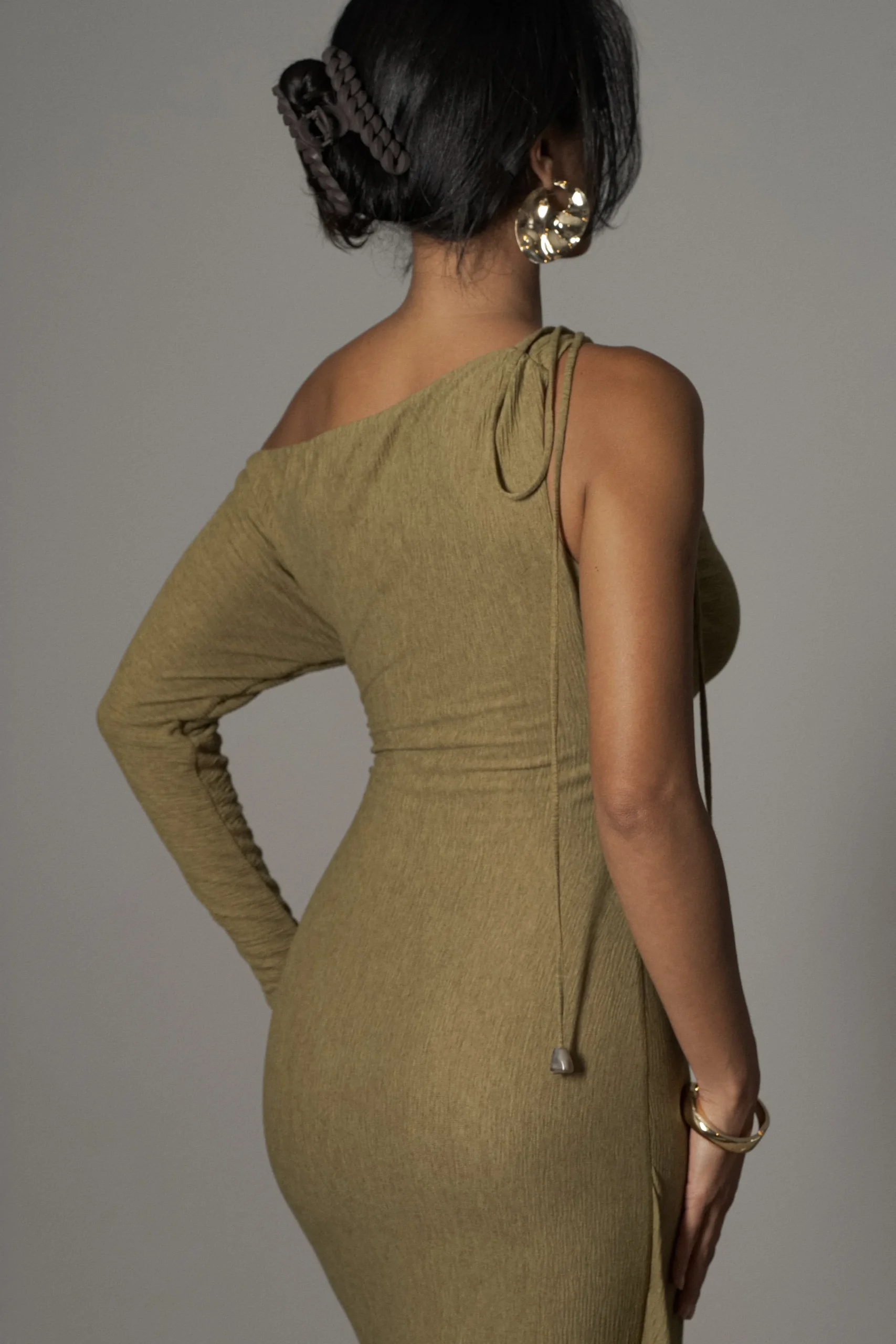 JLUXLABEL Moss Odelia Crinkled Maxi Dress