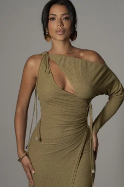 JLUXLABEL Moss Odelia Crinkled Maxi Dress