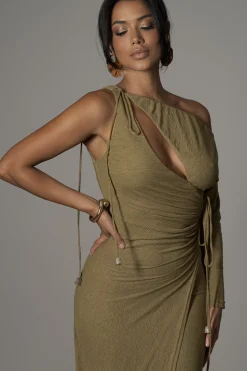 JLUXLABEL Moss Odelia Crinkled Maxi Dress