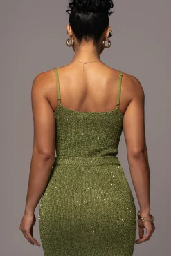 JLUXLABEL Moss Palace Sequin Skirt Set