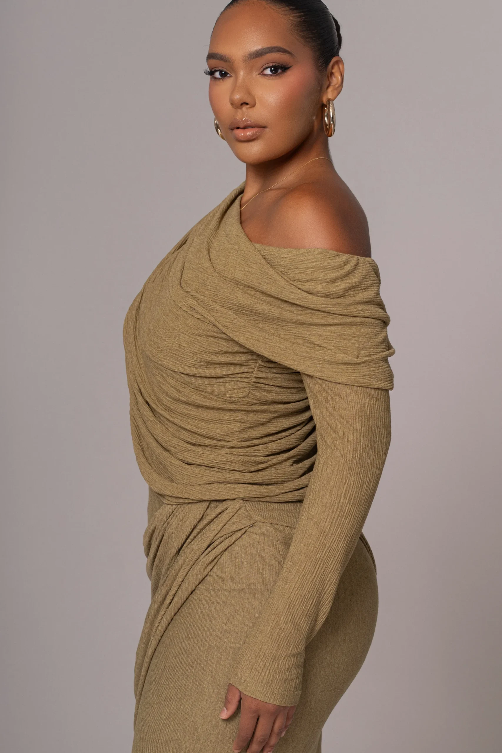 JLUXLABEL Moss Textured One Shoulder Bodysuit