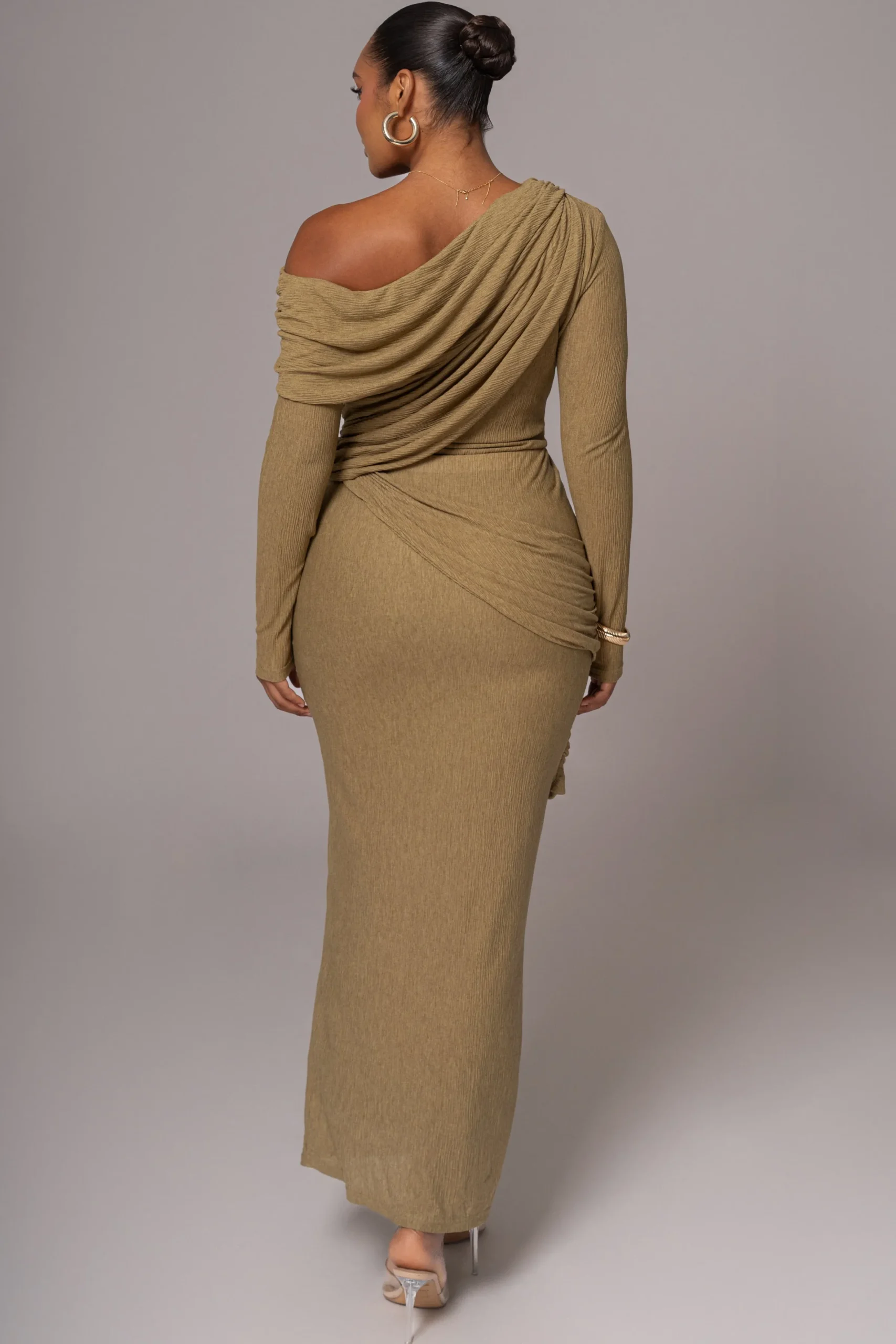 JLUXLABEL Moss Textured One Shoulder Bodysuit