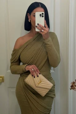 JLUXLABEL Moss Textured One Shoulder Bodysuit