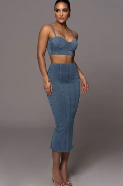 JLUXLABEL NAT  LIV x Denim Eliana Skirt Set