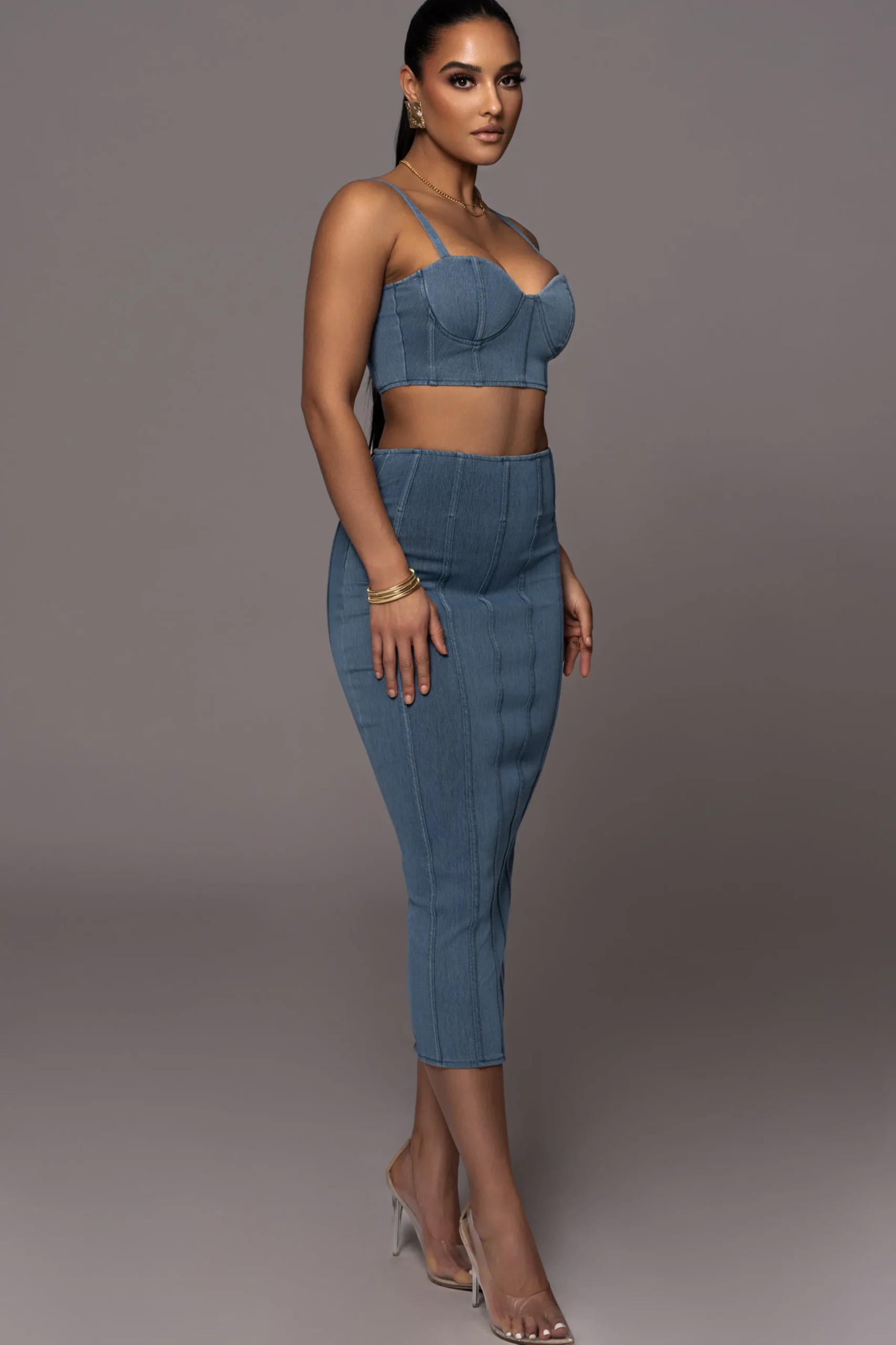 JLUXLABEL NAT LIV x Denim Eliana Skirt Set