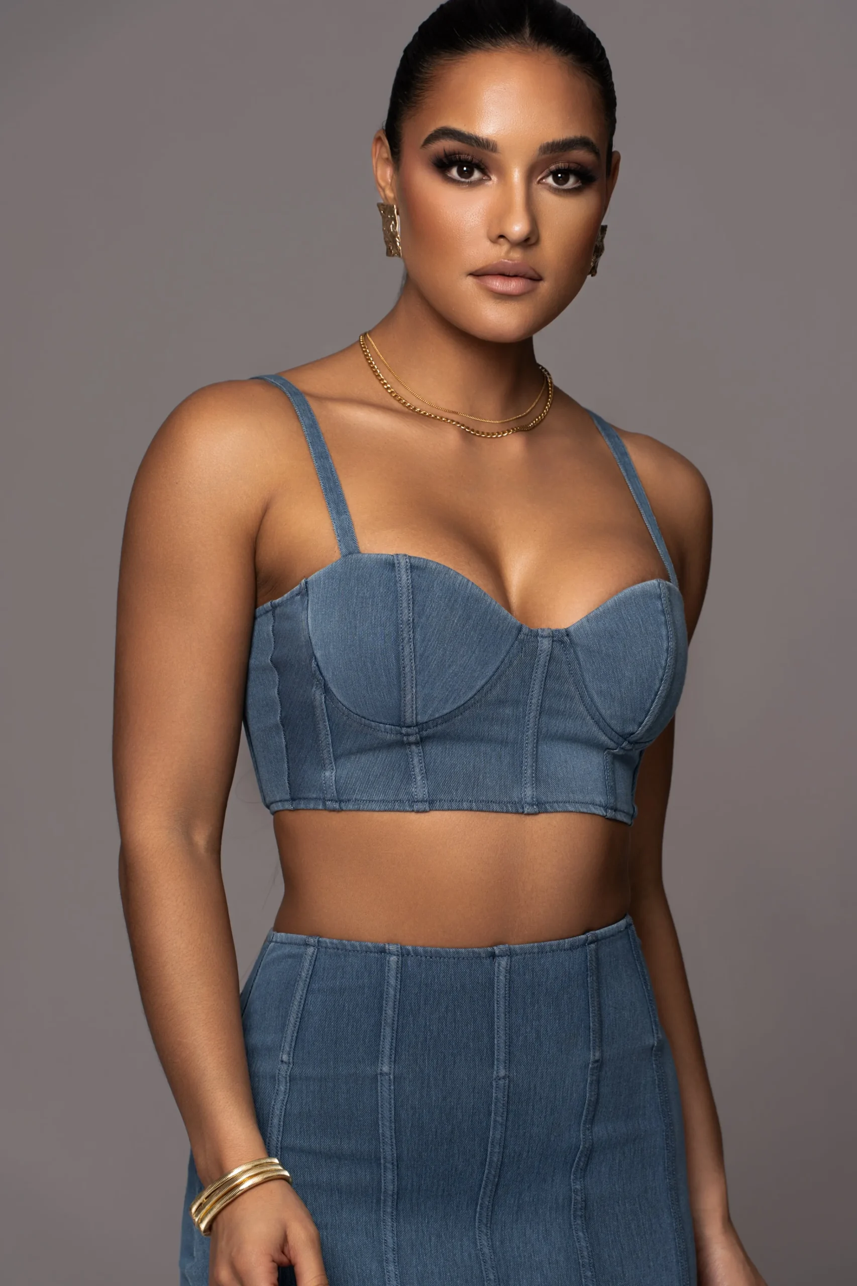 JLUXLABEL NAT LIV x Denim Eliana Skirt Set