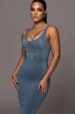 JLUXLABEL NAT  LIV x Denim Malika Midi Dress