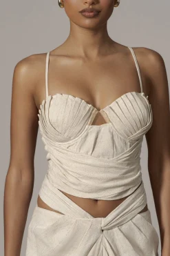 JLUXLABEL Natural Arielle Bustier Top