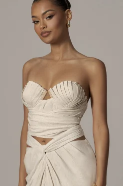 JLUXLABEL Natural Arielle Bustier Top