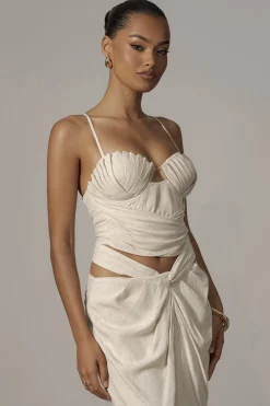 JLUXLABEL Natural Arielle Bustier Top