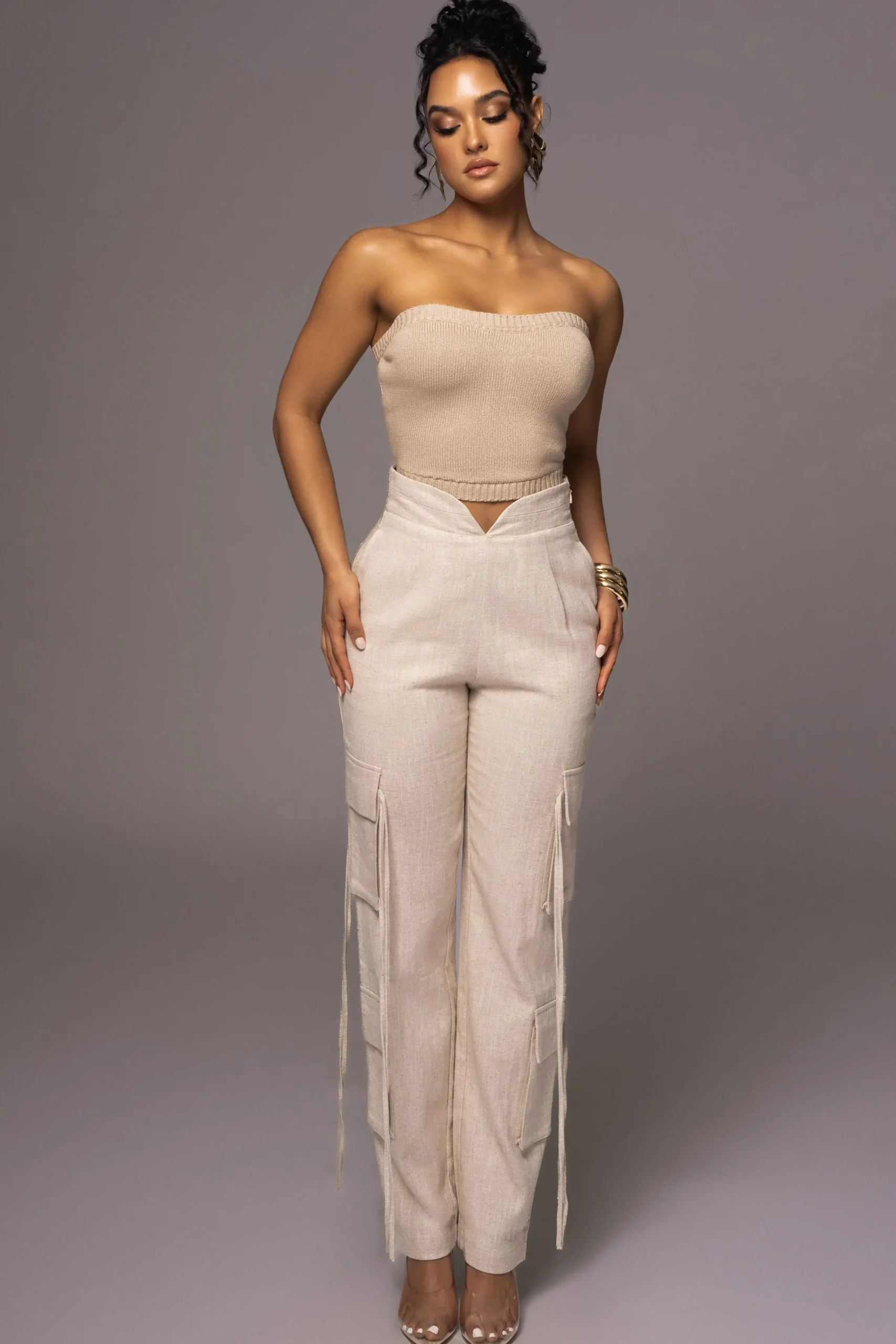 JLUXLABEL Natural Better Half Linen Utility Pants