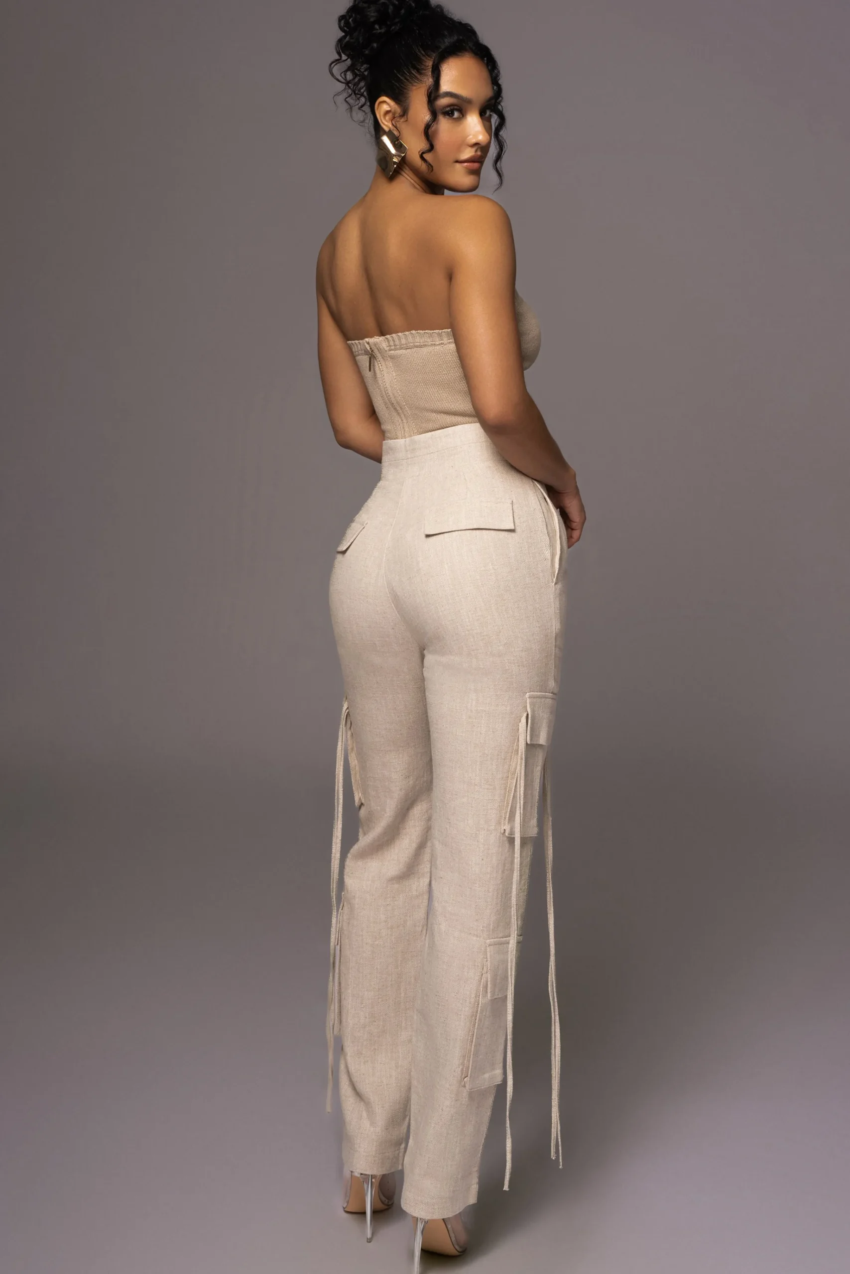 JLUXLABEL Natural Better Half Linen Utility Pants
