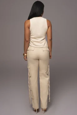 JLUXLABEL Natural Better Half Linen Utility Pants