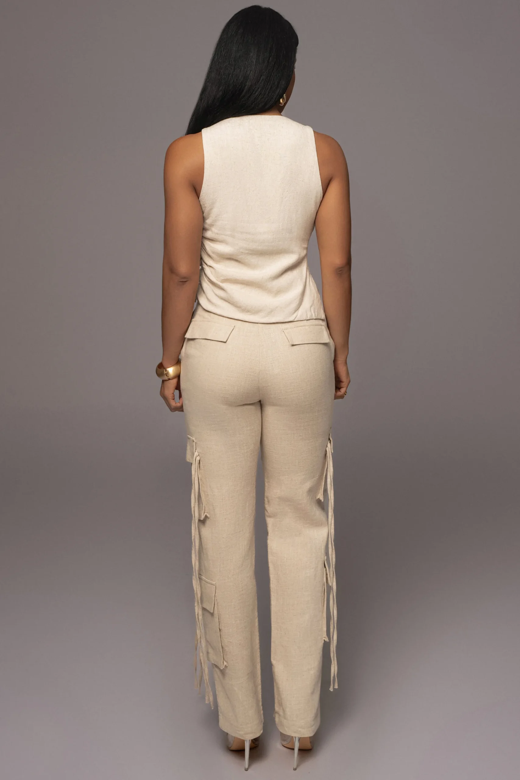 JLUXLABEL Natural Better Half Linen Utility Pants