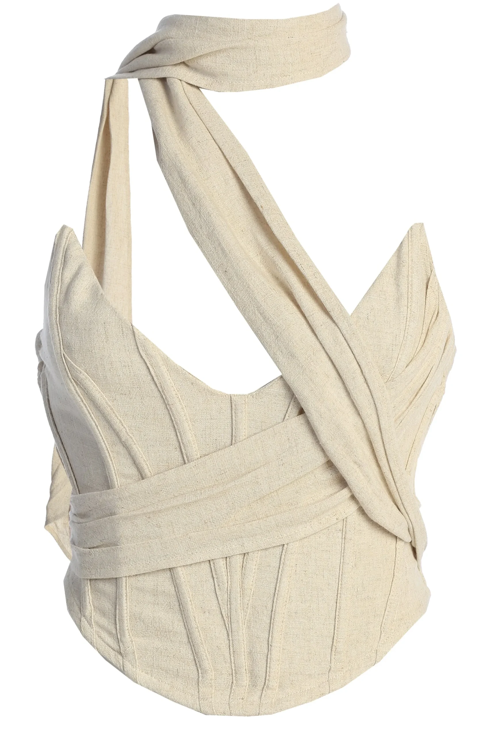 JLUXLABEL Natural Coastal Bliss Linen Bustier