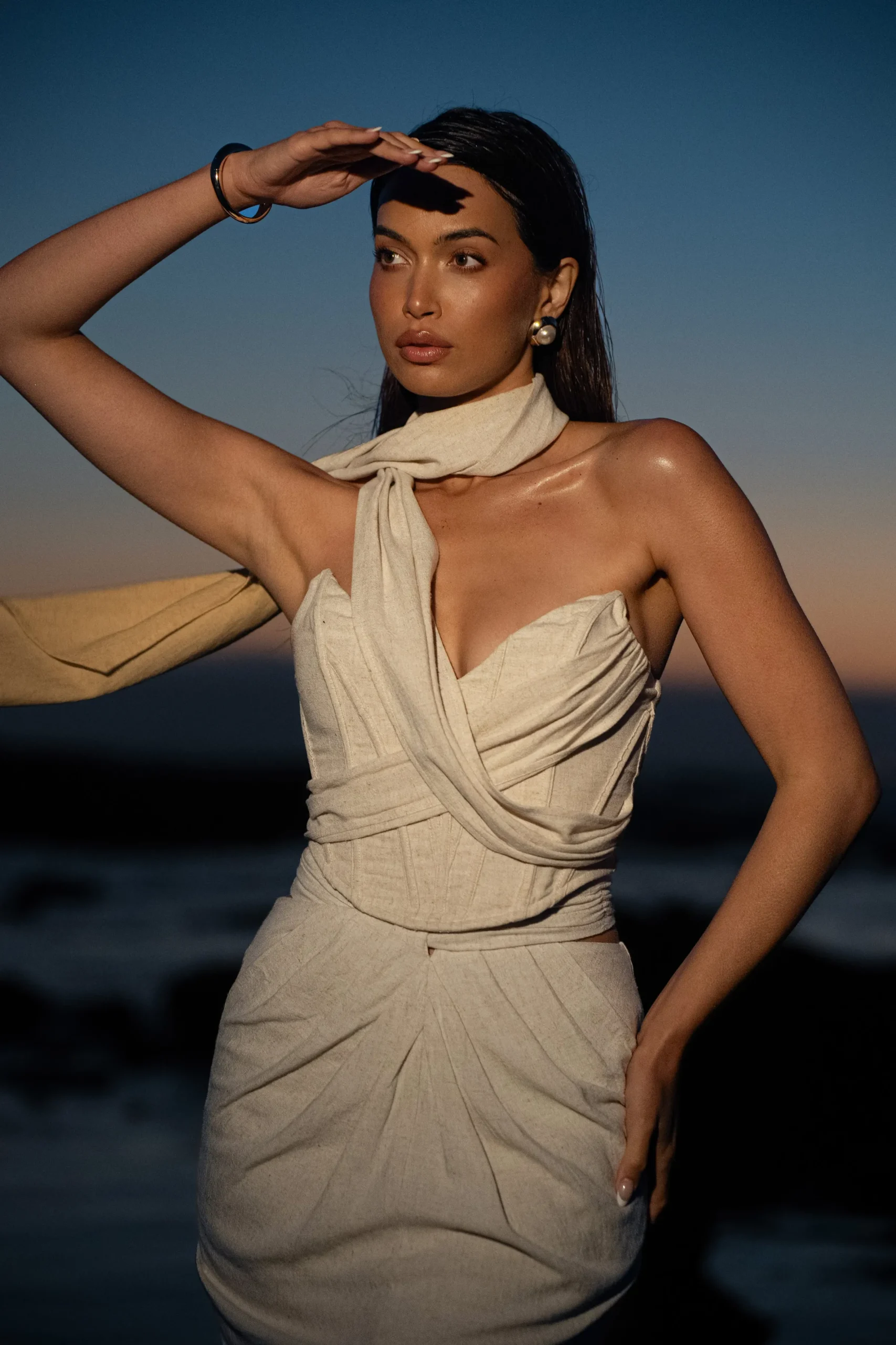 JLUXLABEL Natural Coastal Bliss Linen Bustier