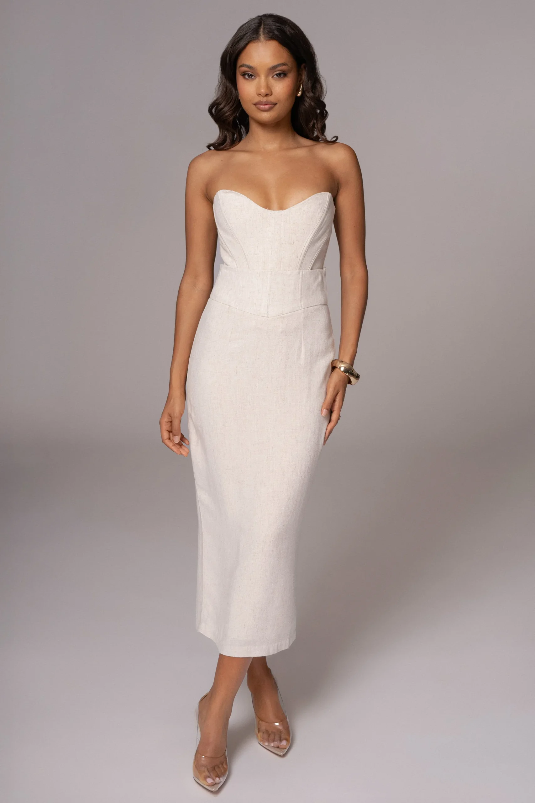 JLUXLABEL Natural Coastland Linen Skirt