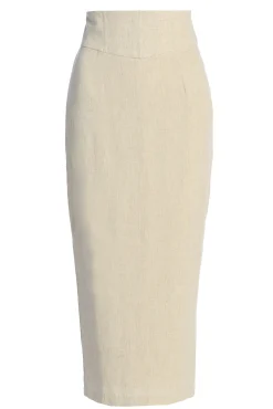 JLUXLABEL Natural Coastland Linen Skirt