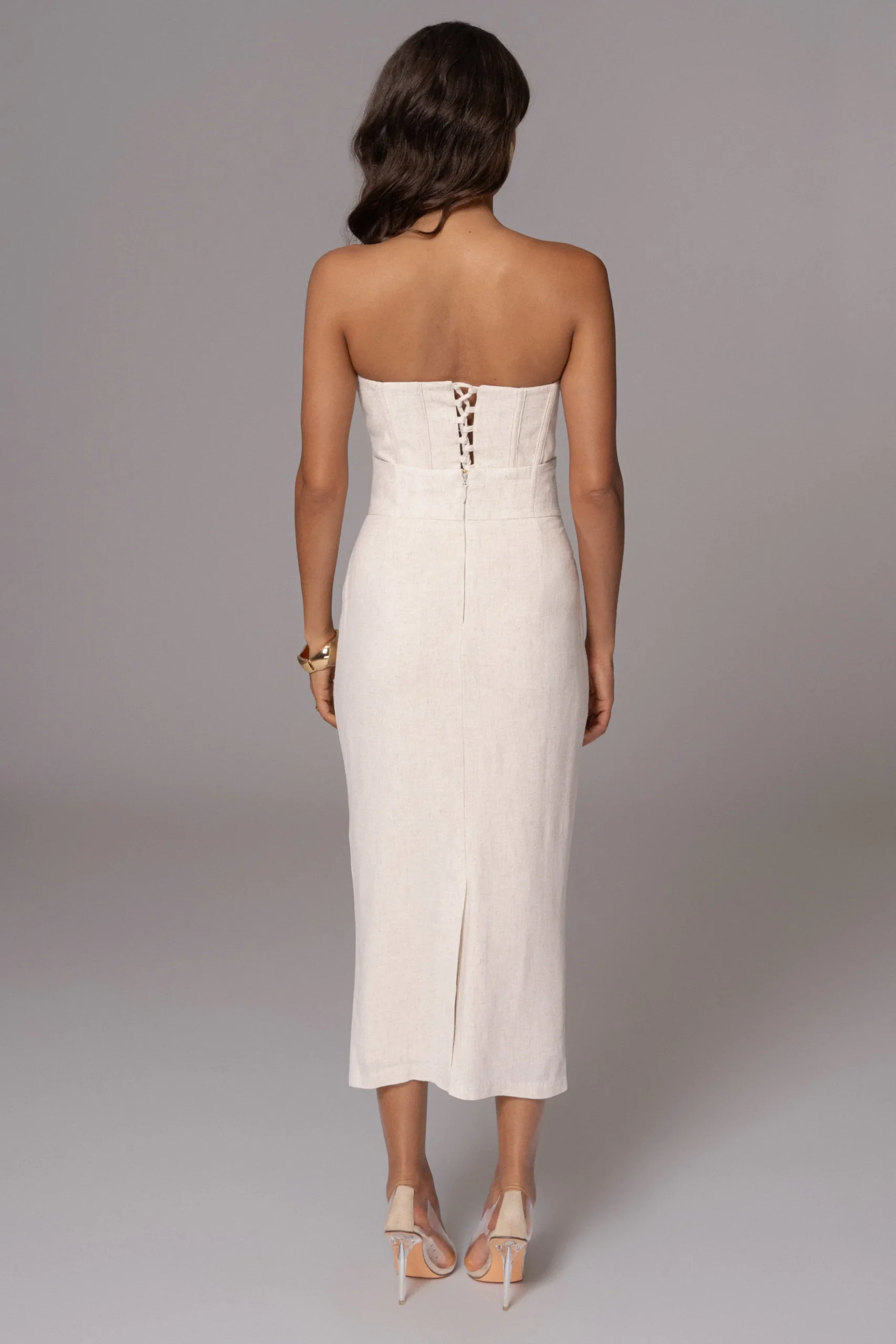 JLUXLABEL Natural Coastland Linen Skirt