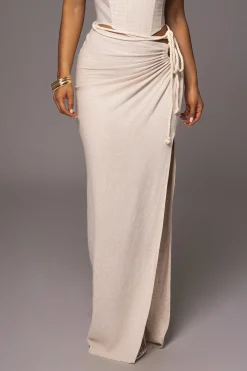 JLUXLABEL Natural Destination Linen Skirt Set
