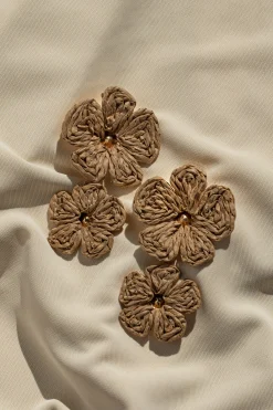 JLUXLABEL Natural Lotus Dangle Earrings