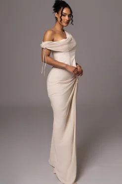JLUXLABEL Natural New Obsession Draped Top