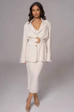 JLUXLABEL Natural Ocean Breeze Linen Blazer