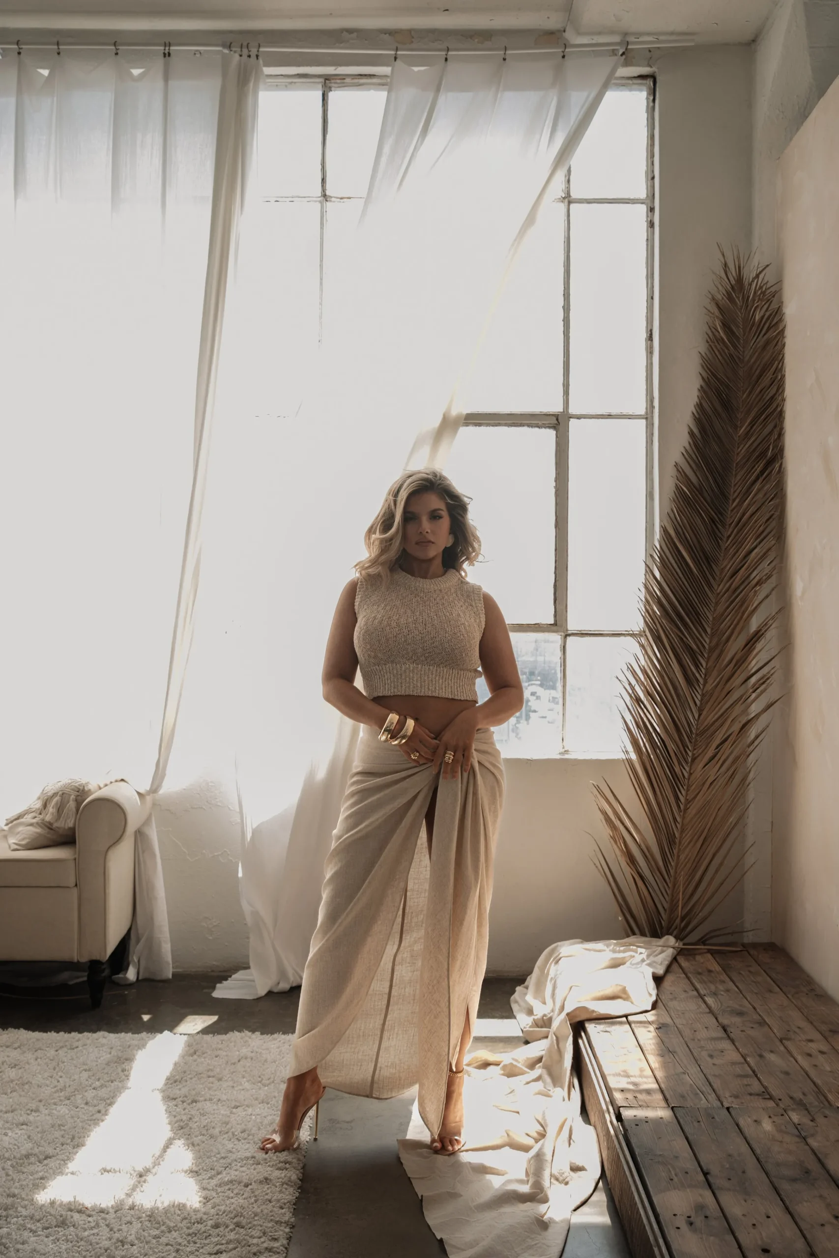 JLUXLABEL Natural SAYLOR LINEN SARONG