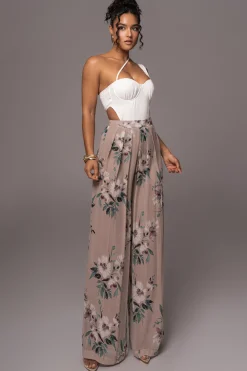 JLUXLABEL Natural Scenic One-Shoulder Linen Bodysuit