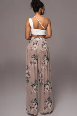 JLUXLABEL Natural Scenic One-Shoulder Linen Bodysuit