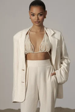 JLUXLABEL Natural Villa Views Linen Trousers