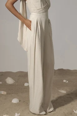 JLUXLABEL Natural Villa Views Linen Trousers