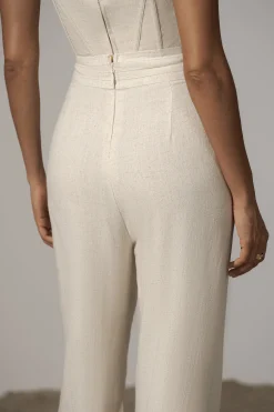 JLUXLABEL Natural Villa Views Linen Trousers