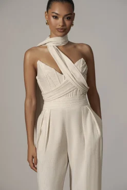 JLUXLABEL Natural Villa Views Linen Trousers