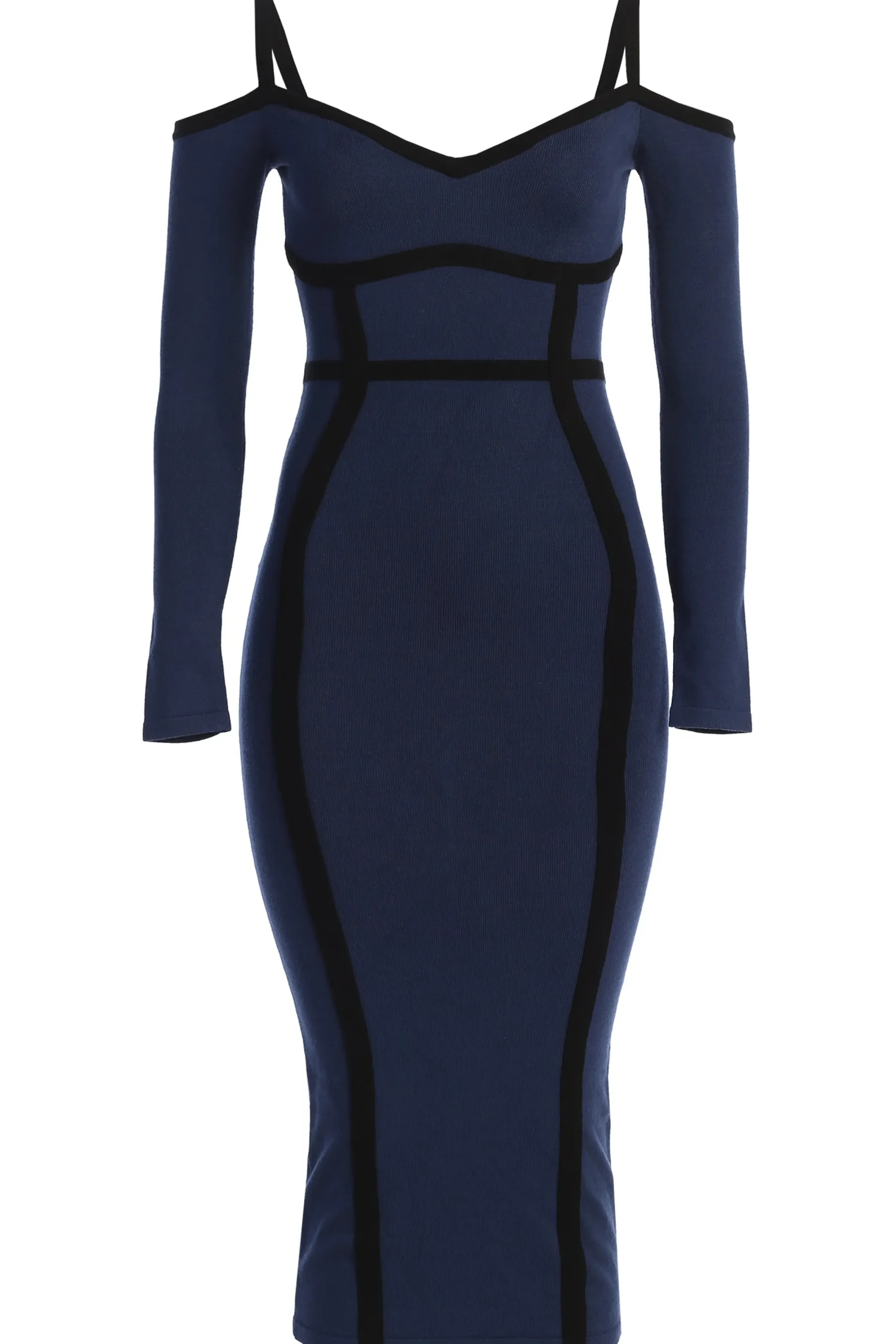 JLUXLABEL Navy Debora Knit Midi Dress