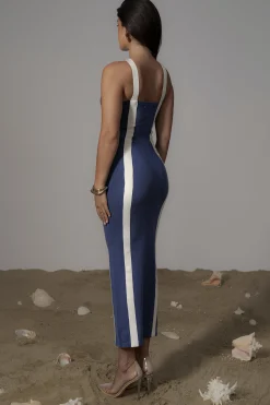 JLUXLABEL Navy  Fabiola Contrast Maxi Dress