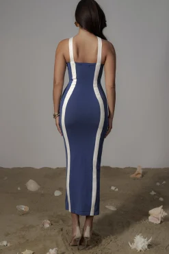 JLUXLABEL Navy  Fabiola Contrast Maxi Dress