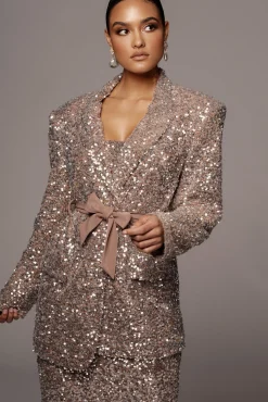 JLUXLABEL Nixie Sequin Oversized Blazer