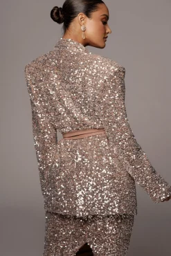 JLUXLABEL Nixie Sequin Oversized Blazer