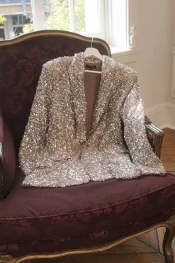 JLUXLABEL Nixie Sequin Oversized Blazer
