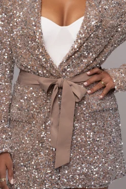 JLUXLABEL Nixie Sequin Oversized Blazer