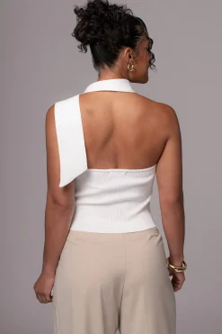 JLUXLABEL Off White Anderson Ribbed Top